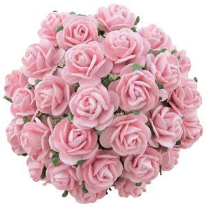 Kwiatki papierowe Wild Orchid Crafts Róże różowe 10mm, 10szt